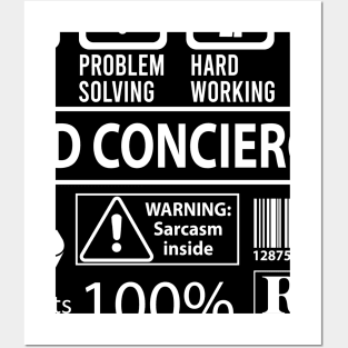 Lead Concierge T Shirt - MultiTasking Certified Job Gift Item Tee Posters and Art